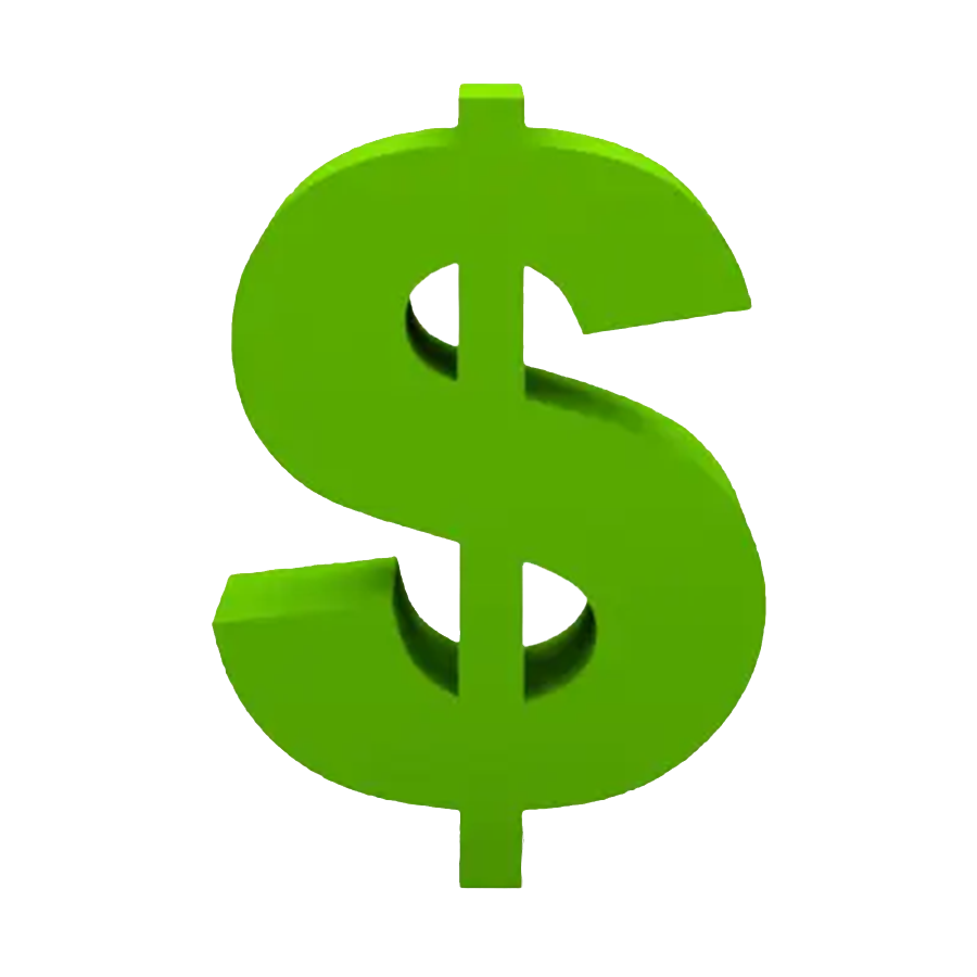Large green dollar sign symbol.